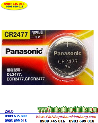 Panasonic CR2477, Pin 3v lithium Panasonic CR2477 Made in Indonesia